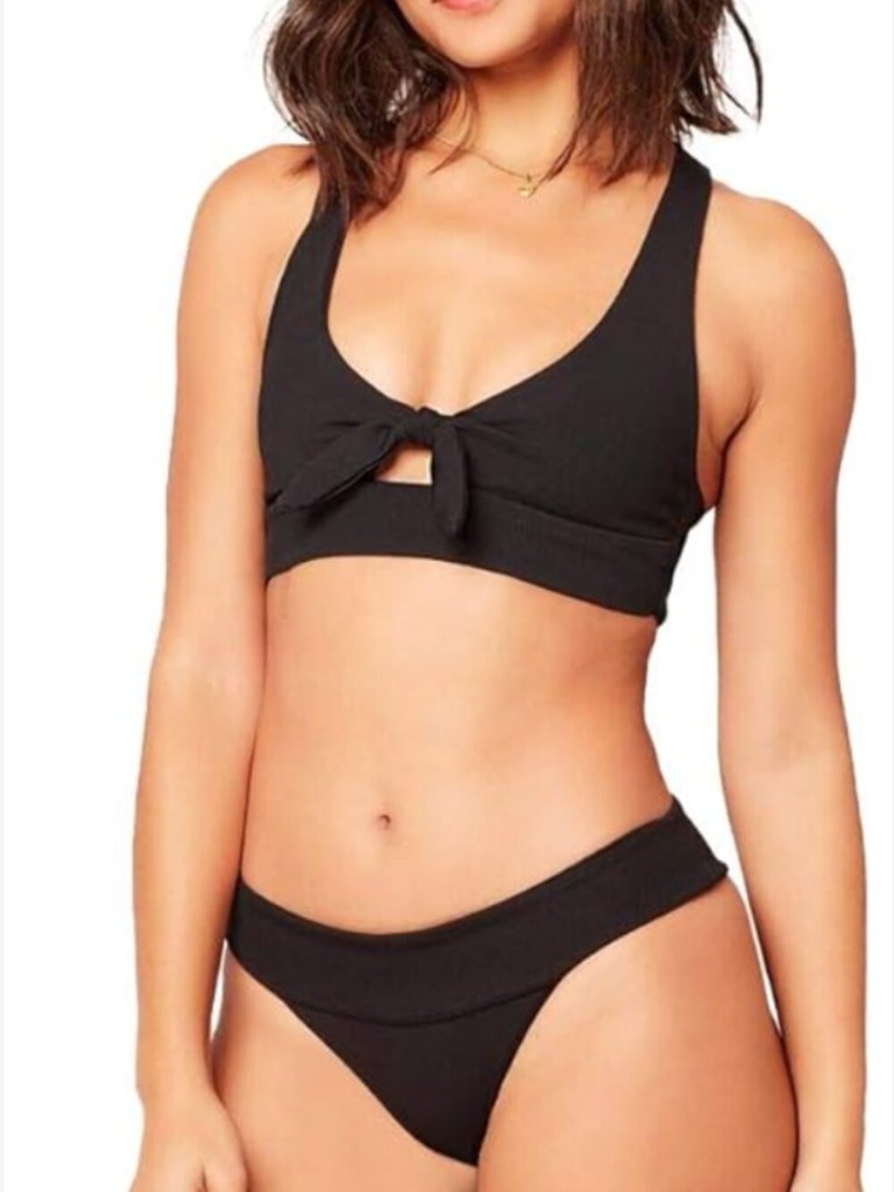 L*Space Ridin' High Ribbed Tara Top and Bottom Black S